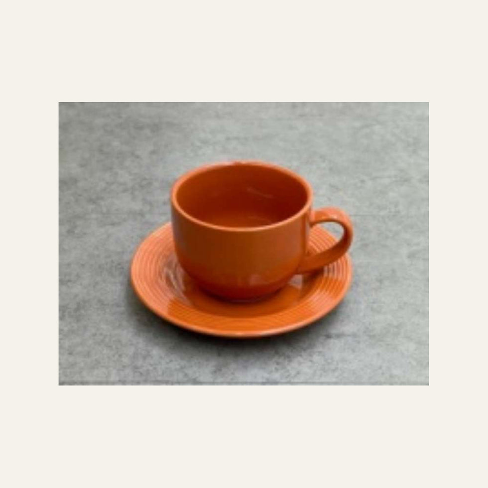 Danny Home Orange Cup & Saucer Set - 6 Pieces
