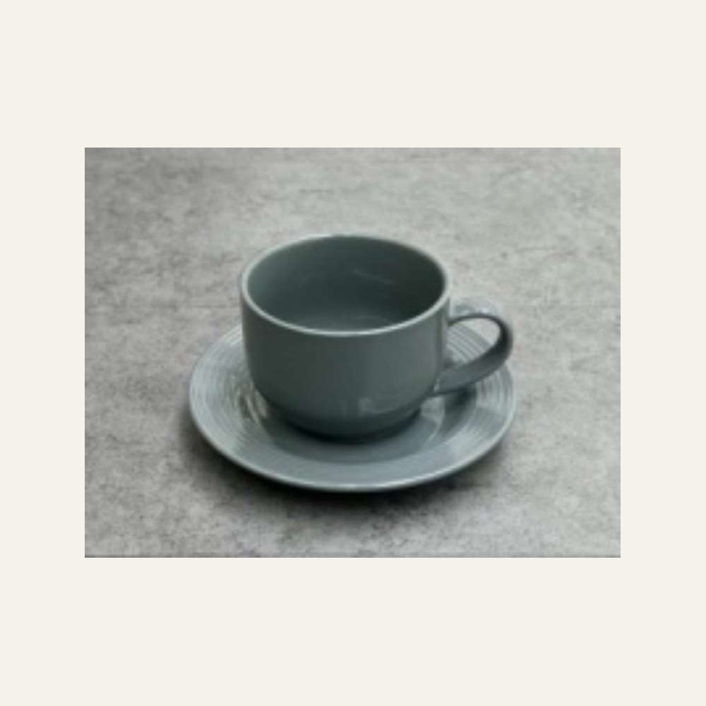 Danny Home Grey Cup & Saucer Set - 6 Pieces