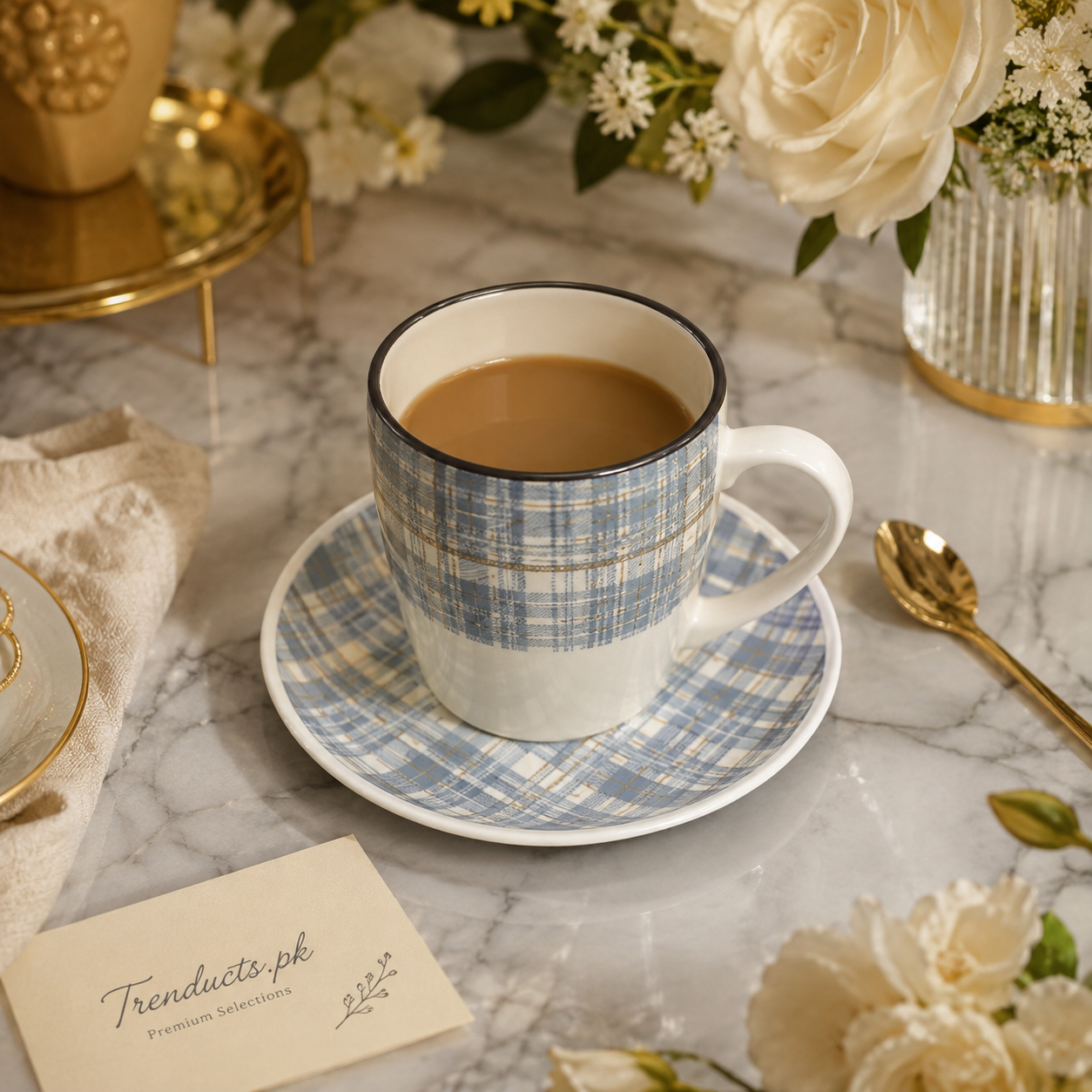 Danny Home Abstract Line 6-Piece Cup and Saucer Set