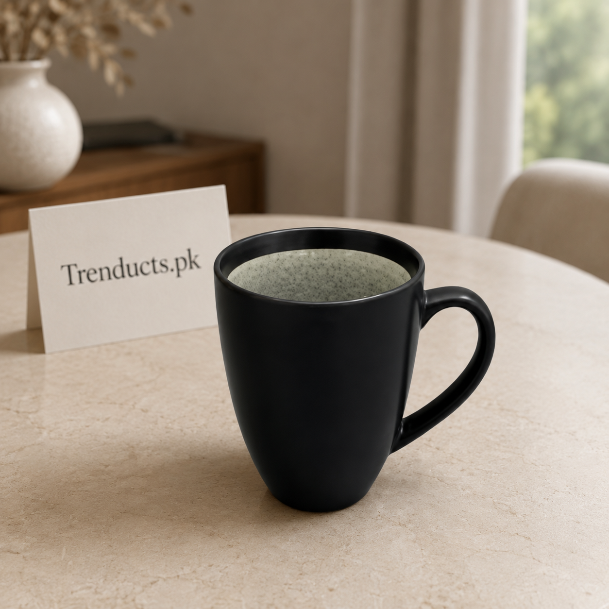 Danny Home Black Grey Speckled Handled Mug - 400ml