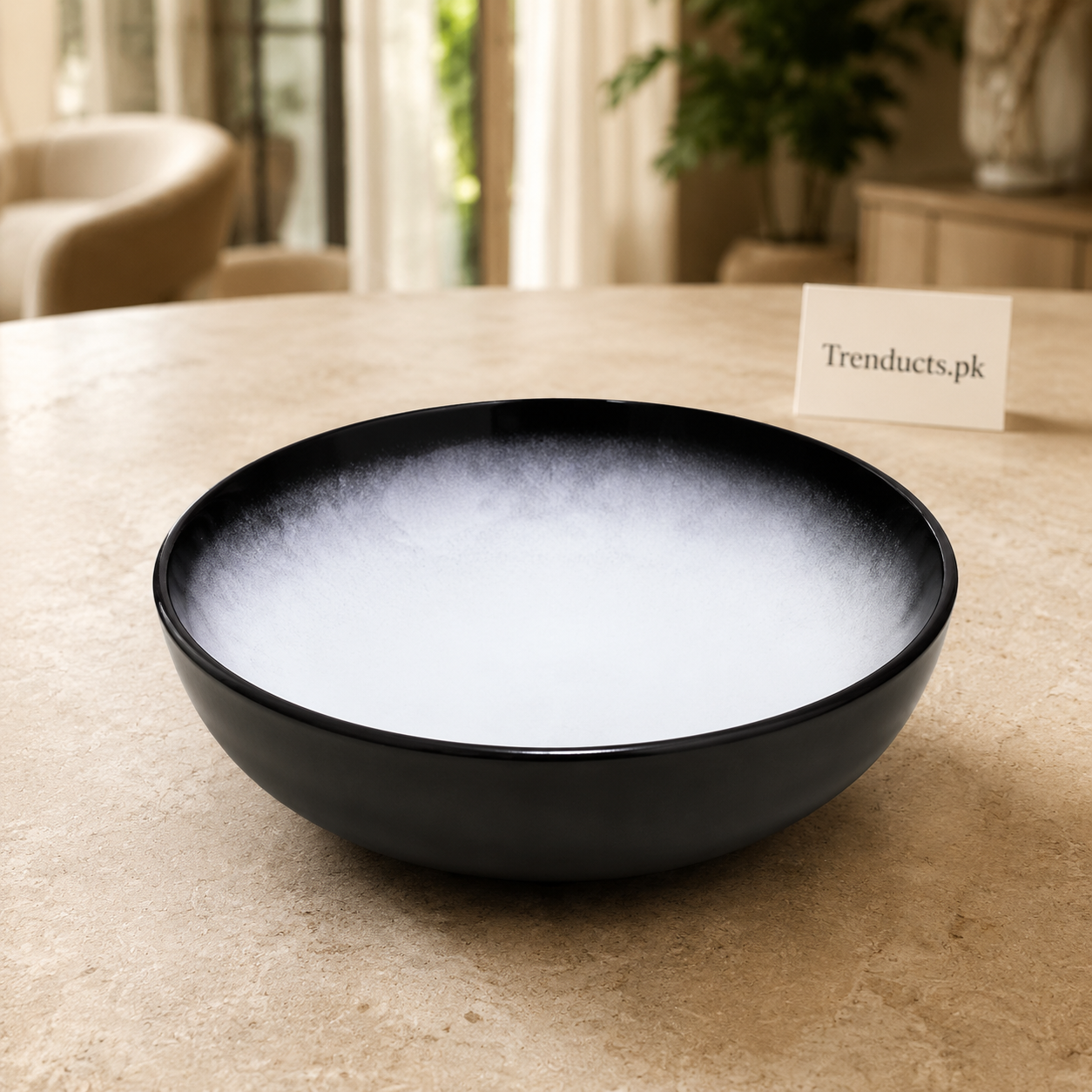 Danny Home Black & White Gradient Salad Bowl - 7.5 Inch