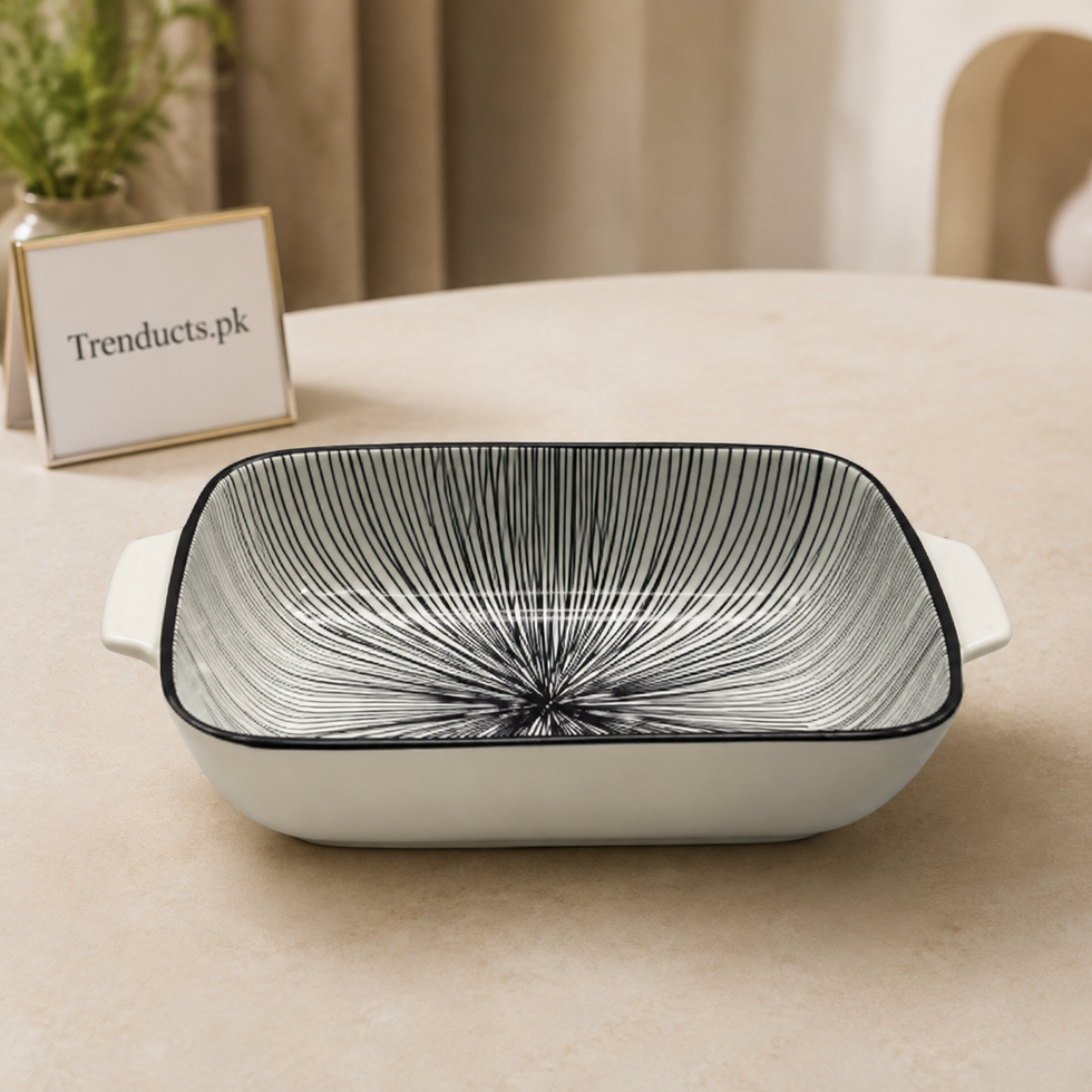 Danny Home Black Line Rectangular Bowl - 9 Inch