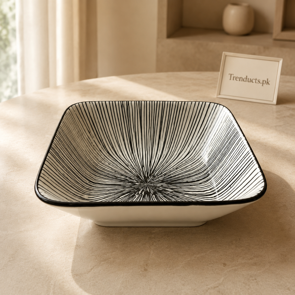 Danny Home Black Line Rectangular Plate - 7 Inch