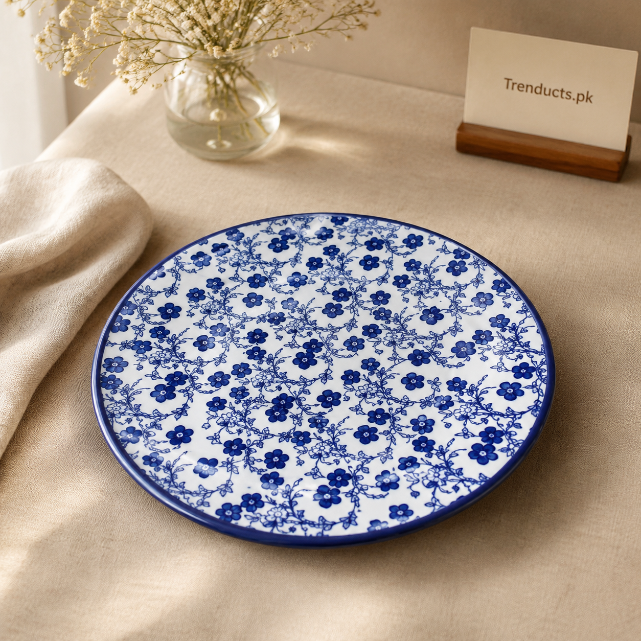 Danny Home Blue Flower Flat Plate