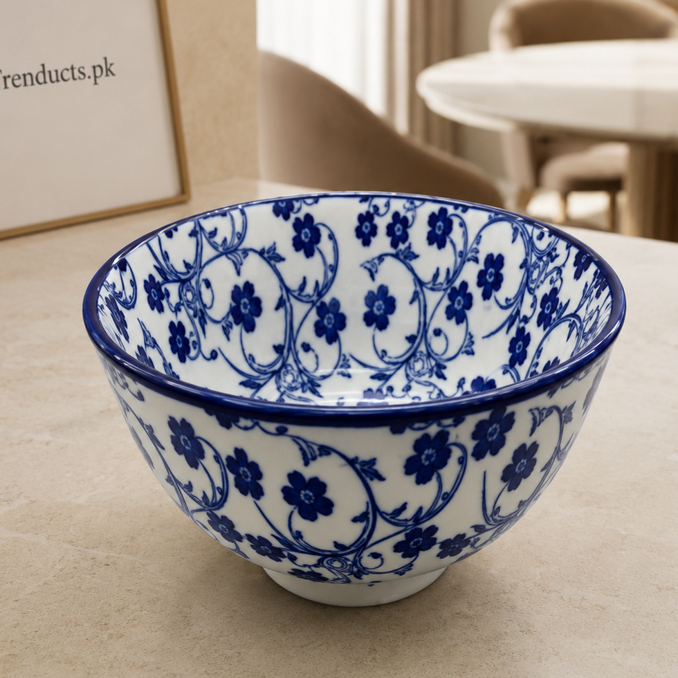 Danny Home Blue Flower Bowl - 6 Inch