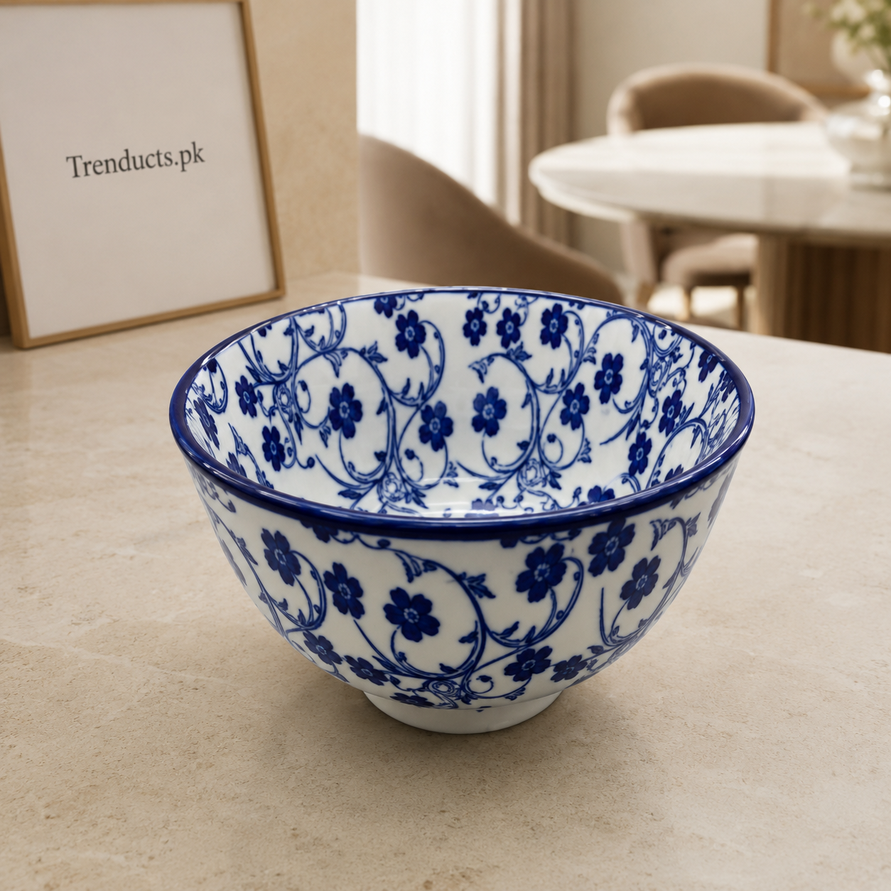 Danny Home Blue Flower Bowl - 6 Inch