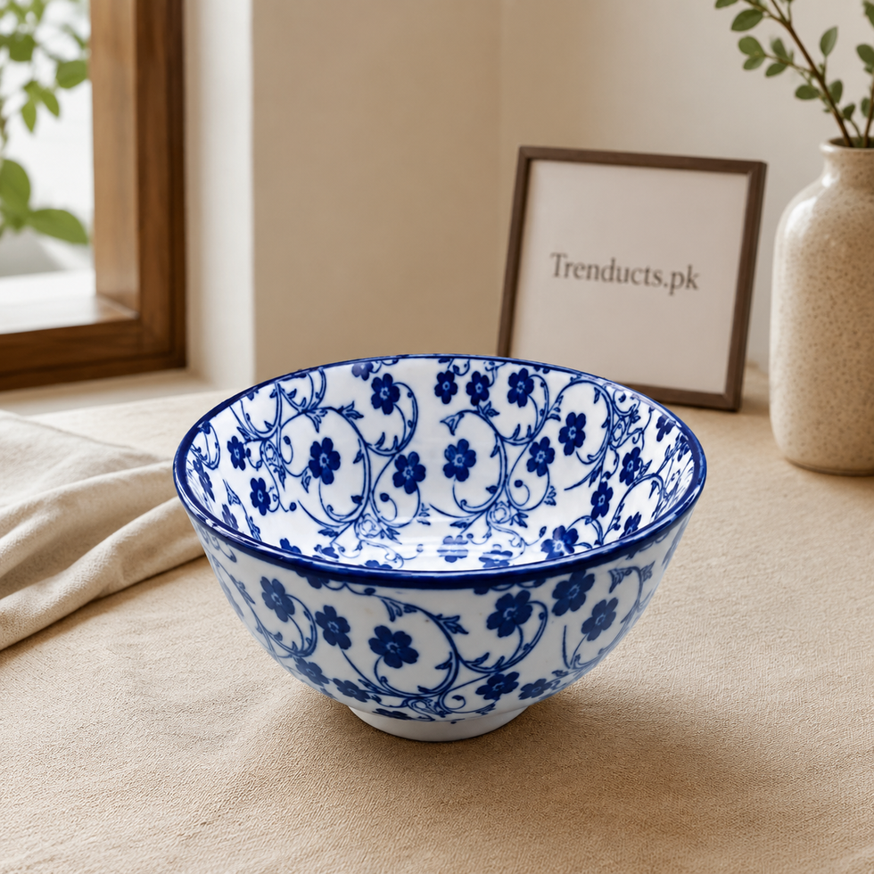 Danny Home Blue Flower Bowl - 6 Inch