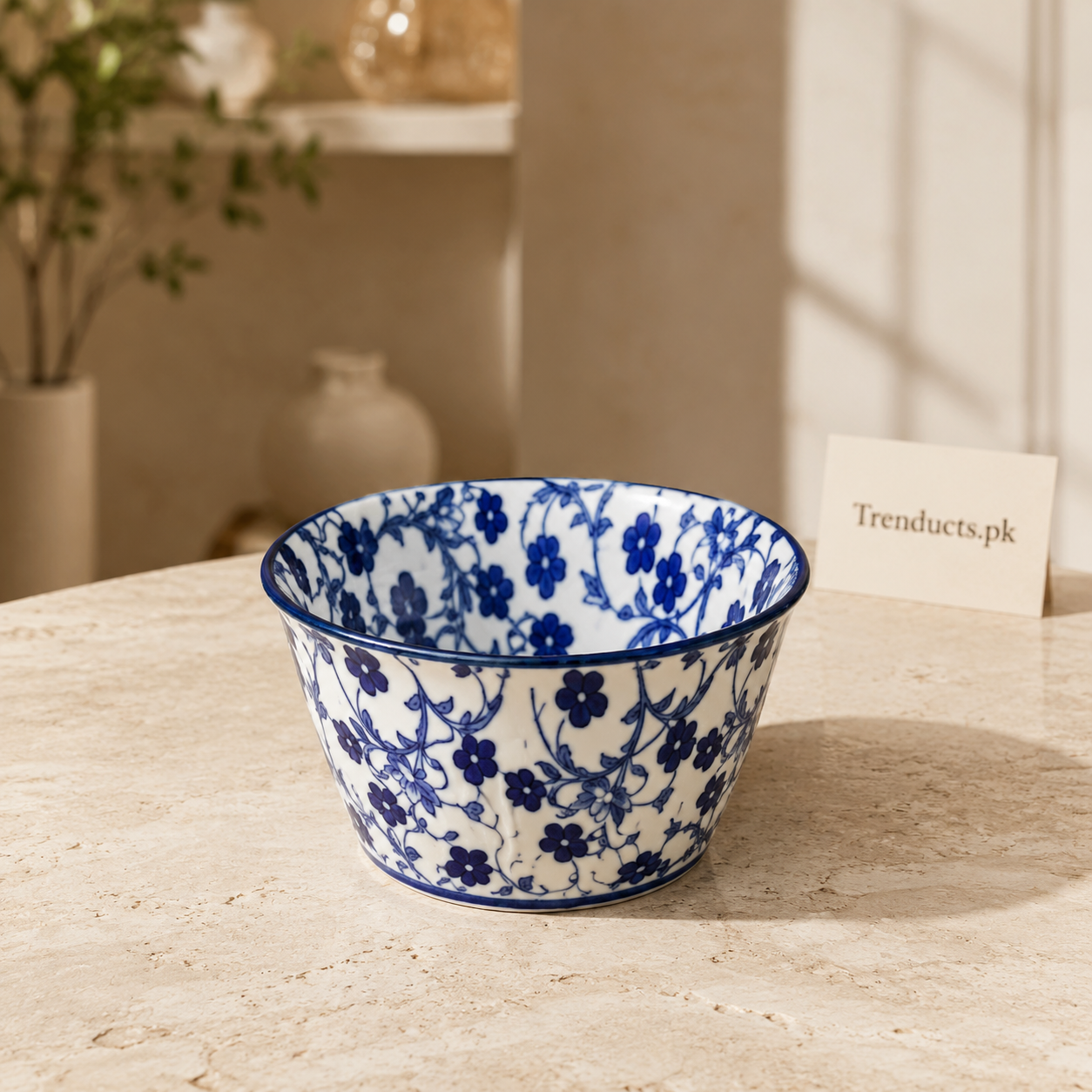 Danny Home Blue Flower Cake Bowl - 3.75 Inch