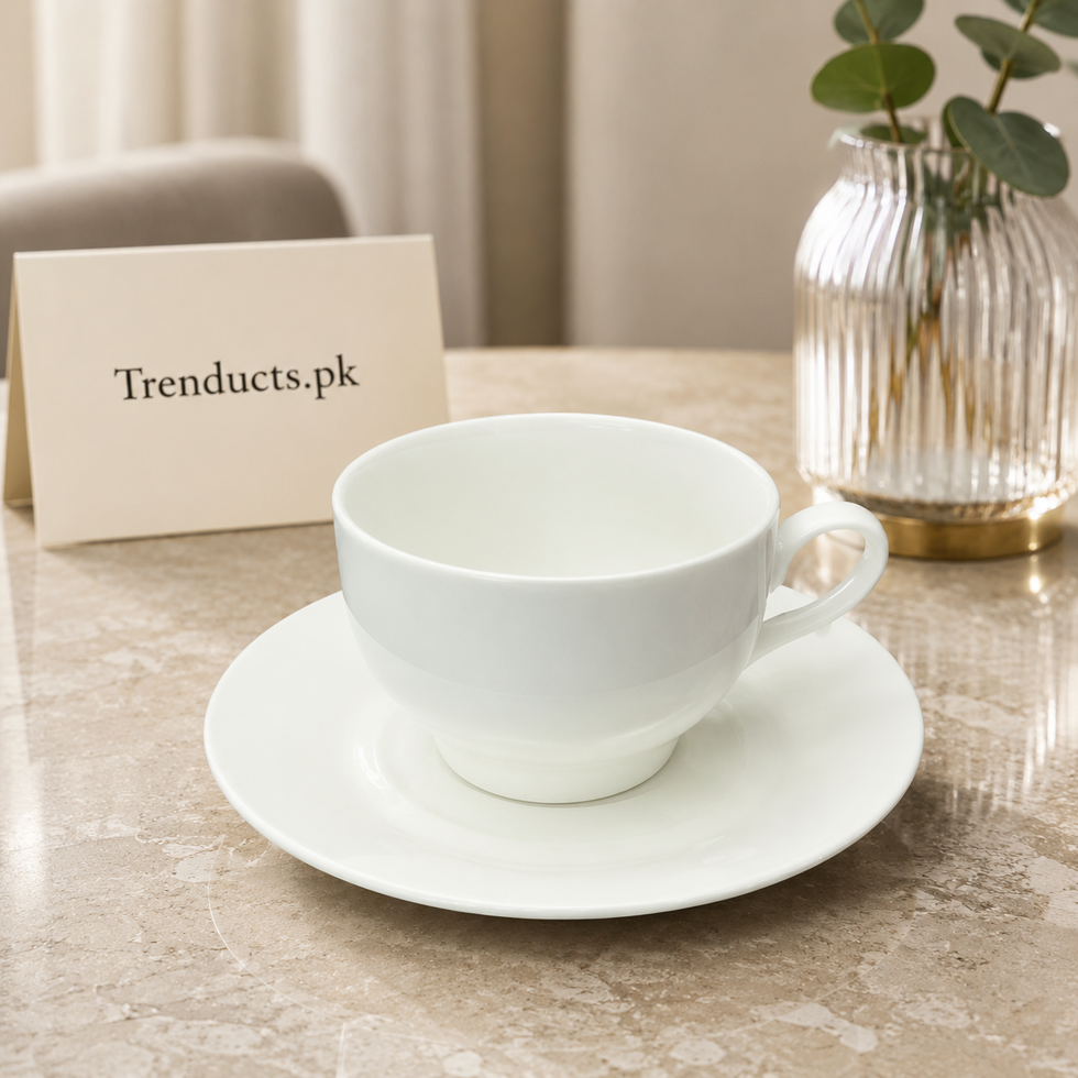 Danny Home Classic White 6 Pieces Cup & Saucer Set - 220ml