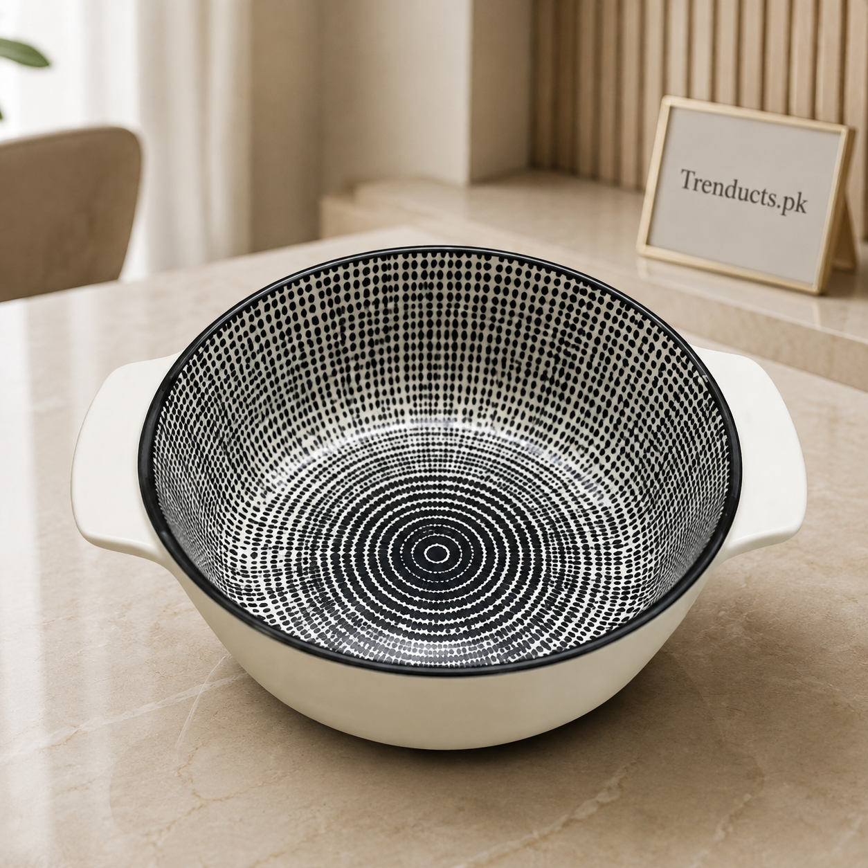 Danny Home Dot Line Bakeware Bowl - 8 Inch