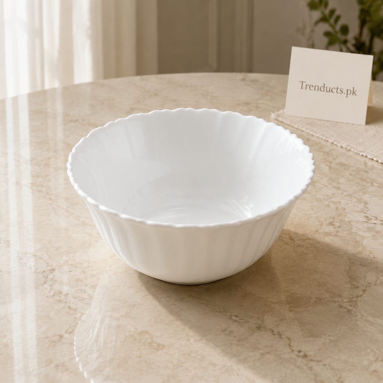 Danny Home Fluted White Bowl