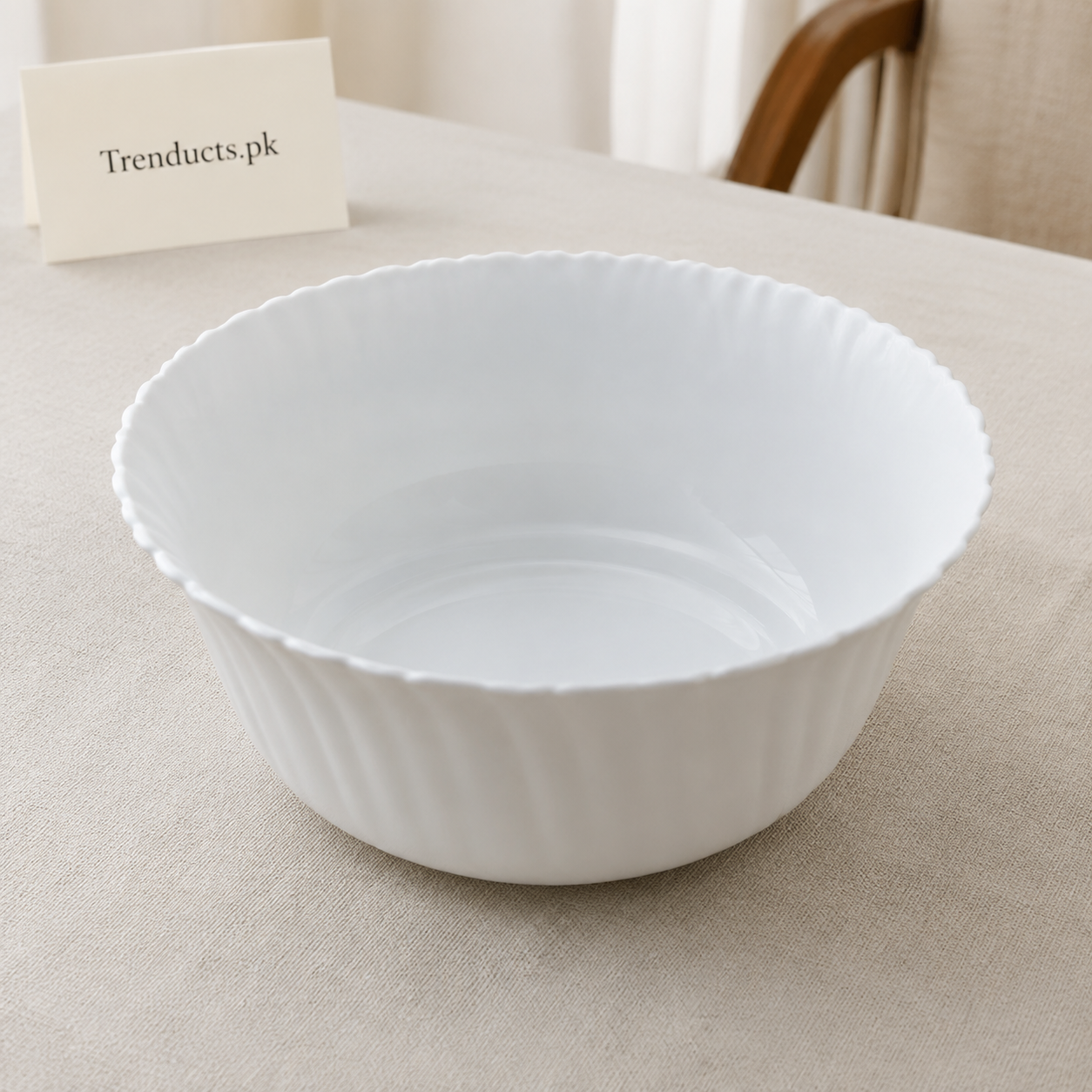 Danny Home Fluted White Bowl