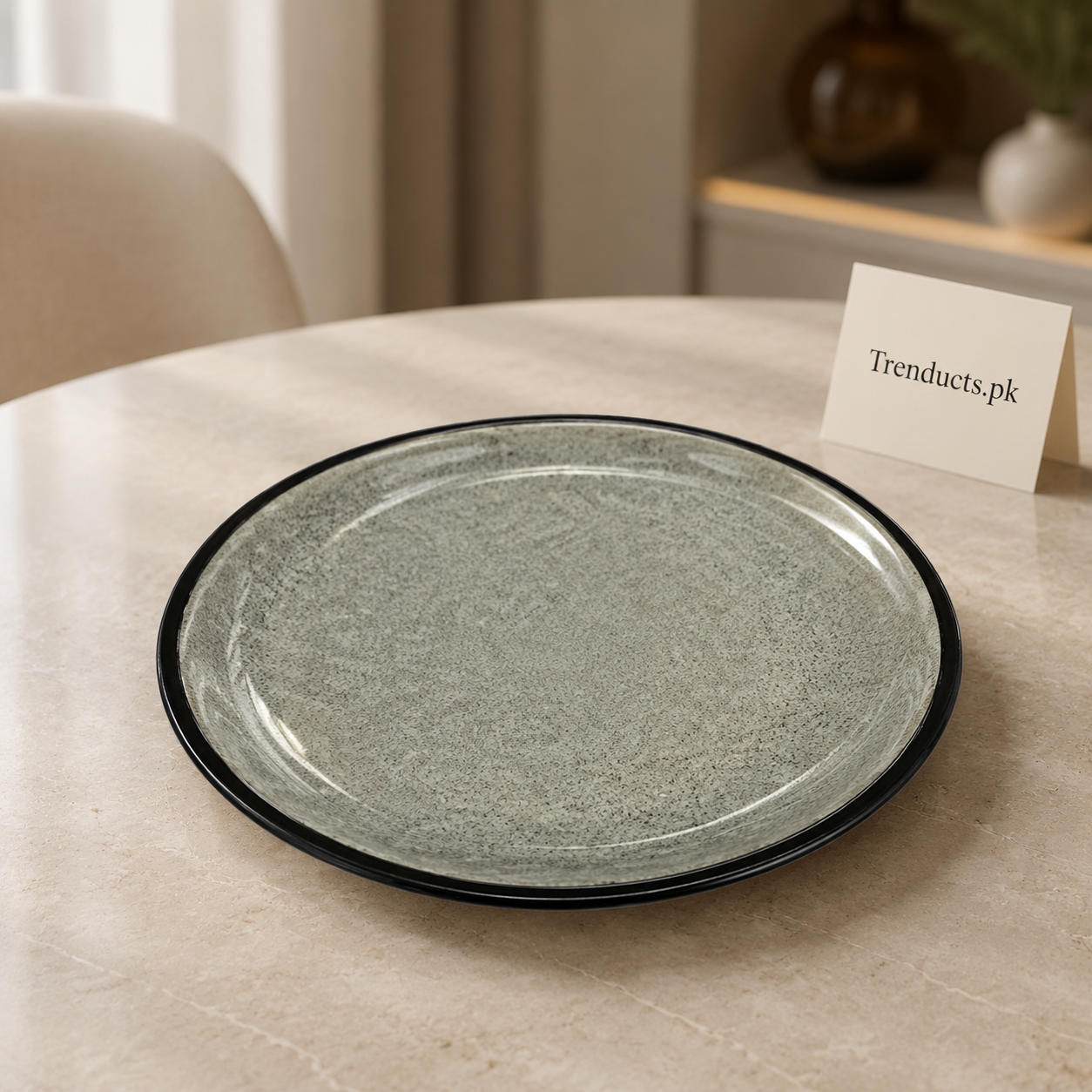 Danny Home Grey Speckled Dessert Plate - 8 Inch