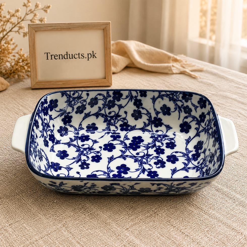 Danny Home Blue Flower Handled Bowl
