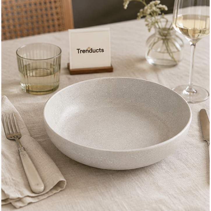 Danny Home Ivory Speckle 7.5-Inch Deep Plate