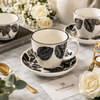 Danny Home Leaf Pattern 6-Piece Cup and Saucer Set