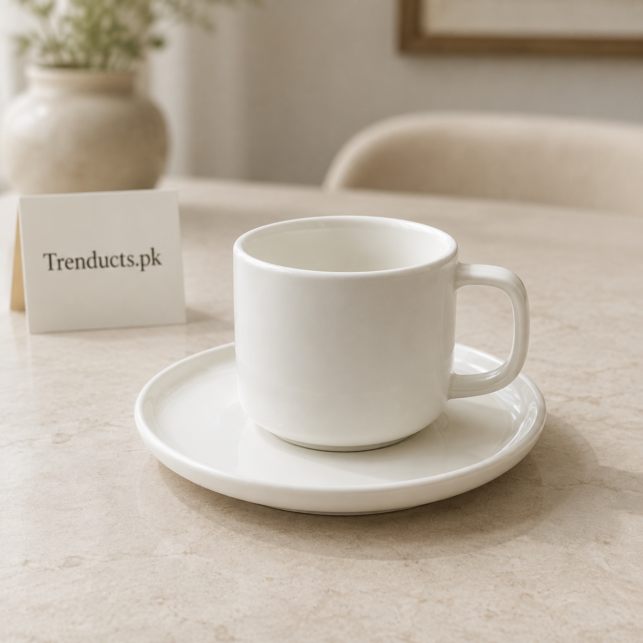 Danny Home Minimal White 6 Pieces Cup & Saucer Set - 220ml