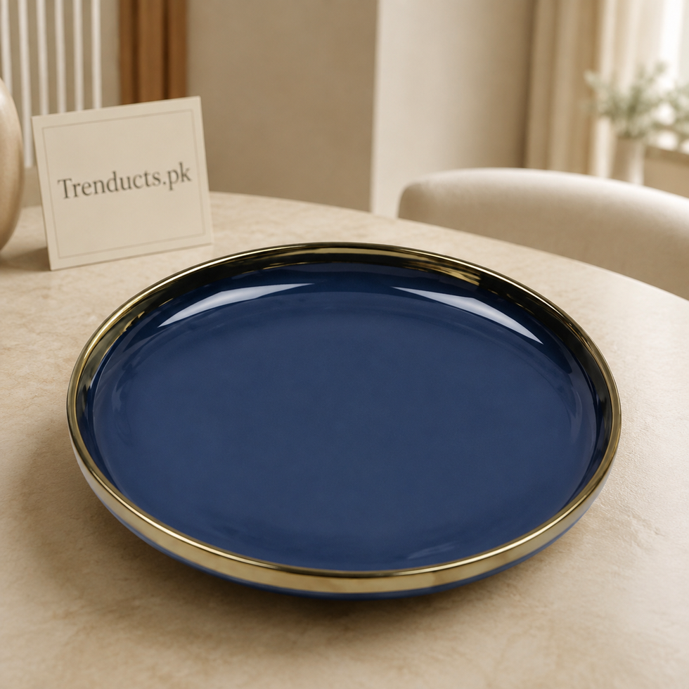 Danny Home Navy Gold Rim Plate - 20.3cm