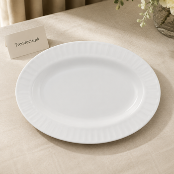 Danny Home white 12 inch oval serving plate