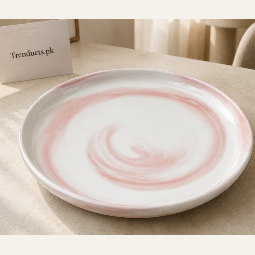 Danny Home Pink Swirl Dinner Plate - 10 Inch
