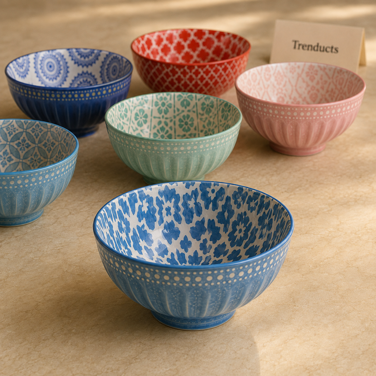 Danny Home Porcelain All-Purpose Bowl Set (6 Pieces)