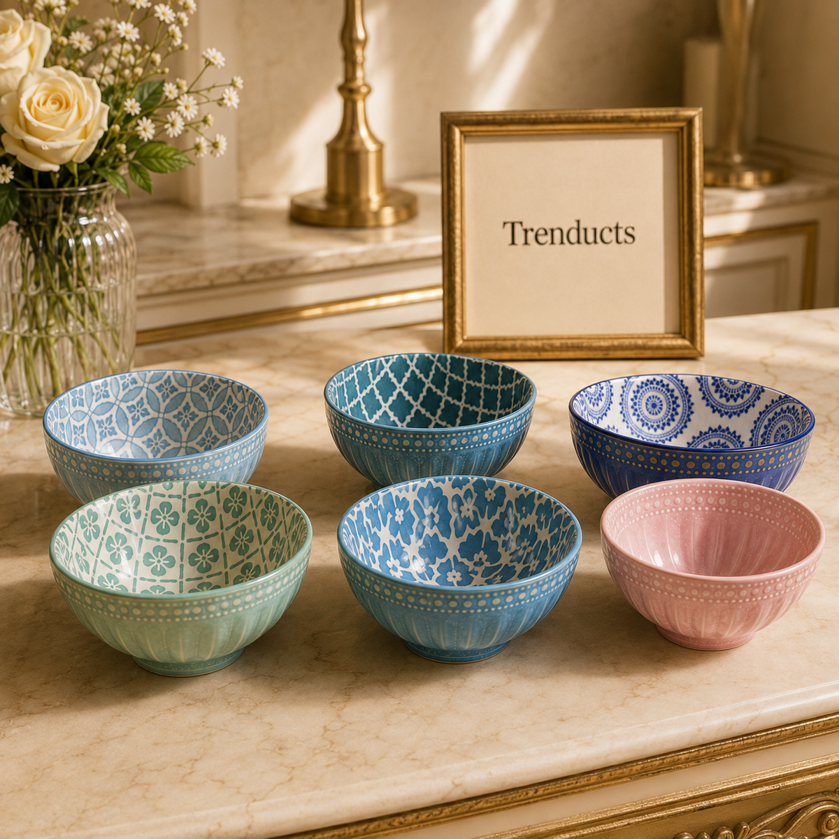 Danny Home Porcelain All-Purpose Bowl Set (6 Pieces)