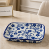 Danny Home Blue Flower Rectangular Dish - 3.75 Inch
