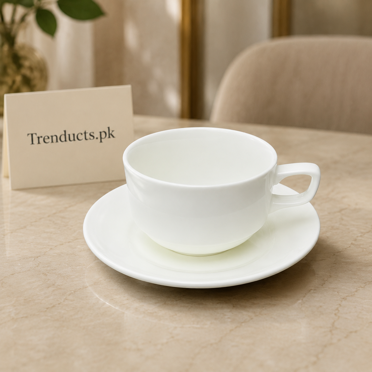 Danny Home Rounded White 6 Pieces Cup & Saucer Set - 220ml