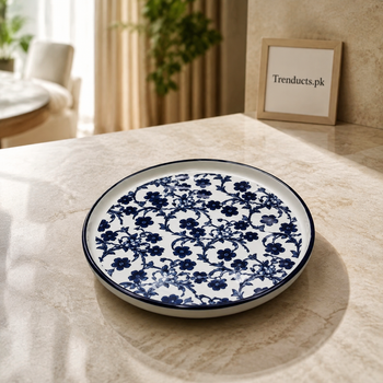 Danny Home Blue Flower Round Plate premium hero view