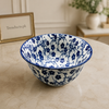 Danny Home Blue Flower Flared Salad Bowl - 8 Inch