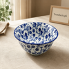 Danny Home Blue Flower Flared Salad Bowl - 8 Inch