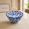 Danny Home Blue Flower Deep Salad Bowl - 8 Inch