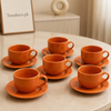 Danny Home Orange Cup & Saucer Set - 6 Pieces