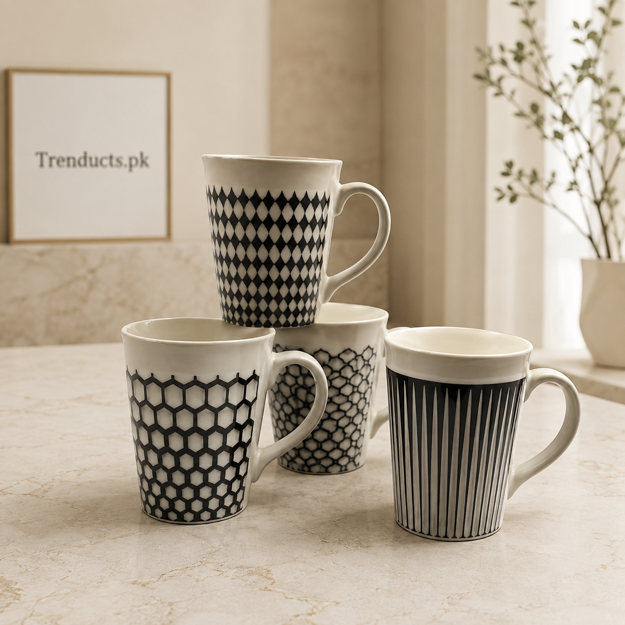 Danny Home Grey Pattern Mug 400ml - each