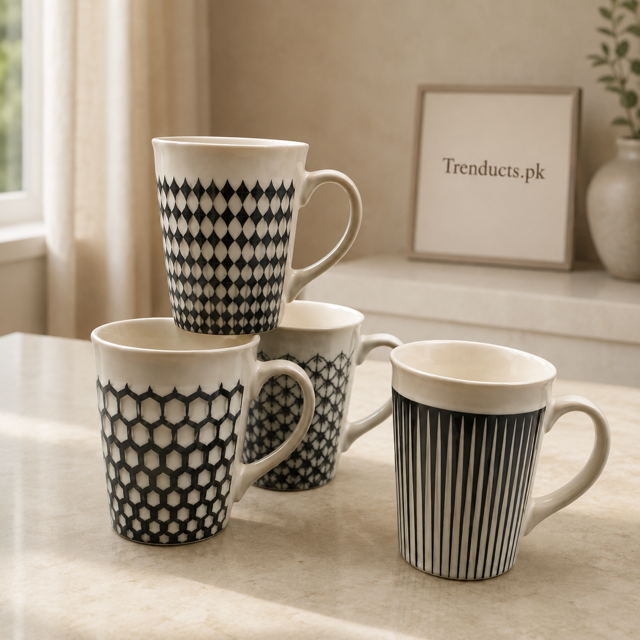 Danny Home Black Pattern Mug 400ml - each