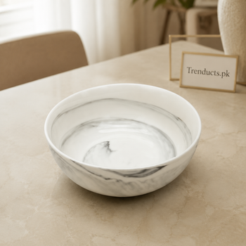 Danny Home White Swirl Salad Bowl - 8 Inch premium hero view