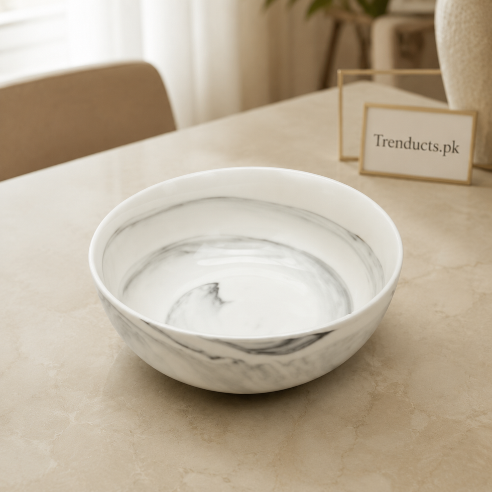 Danny Home White Swirl Salad Bowl - 8 Inch