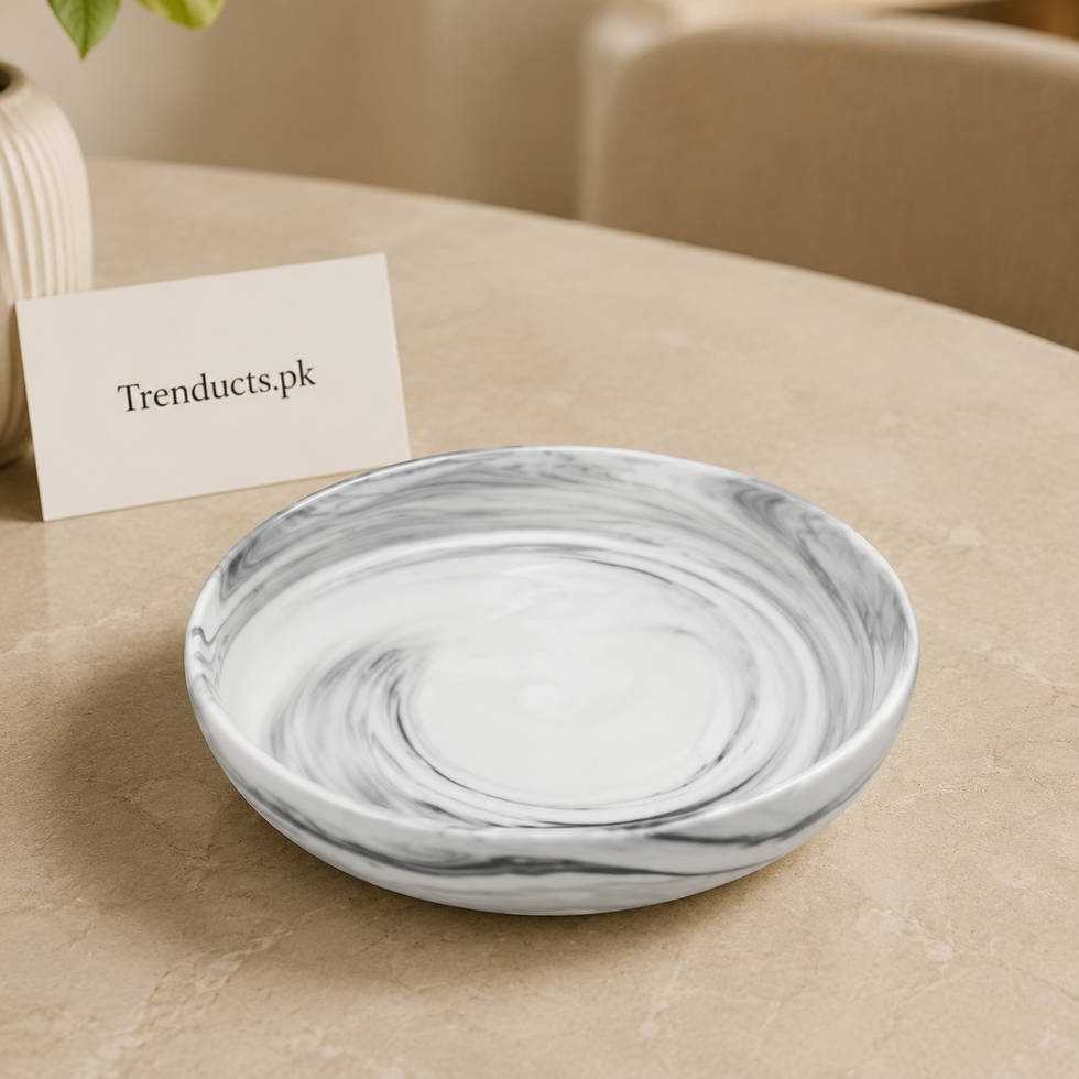 Danny Home White Swirl Soup Plate - 8 Inch