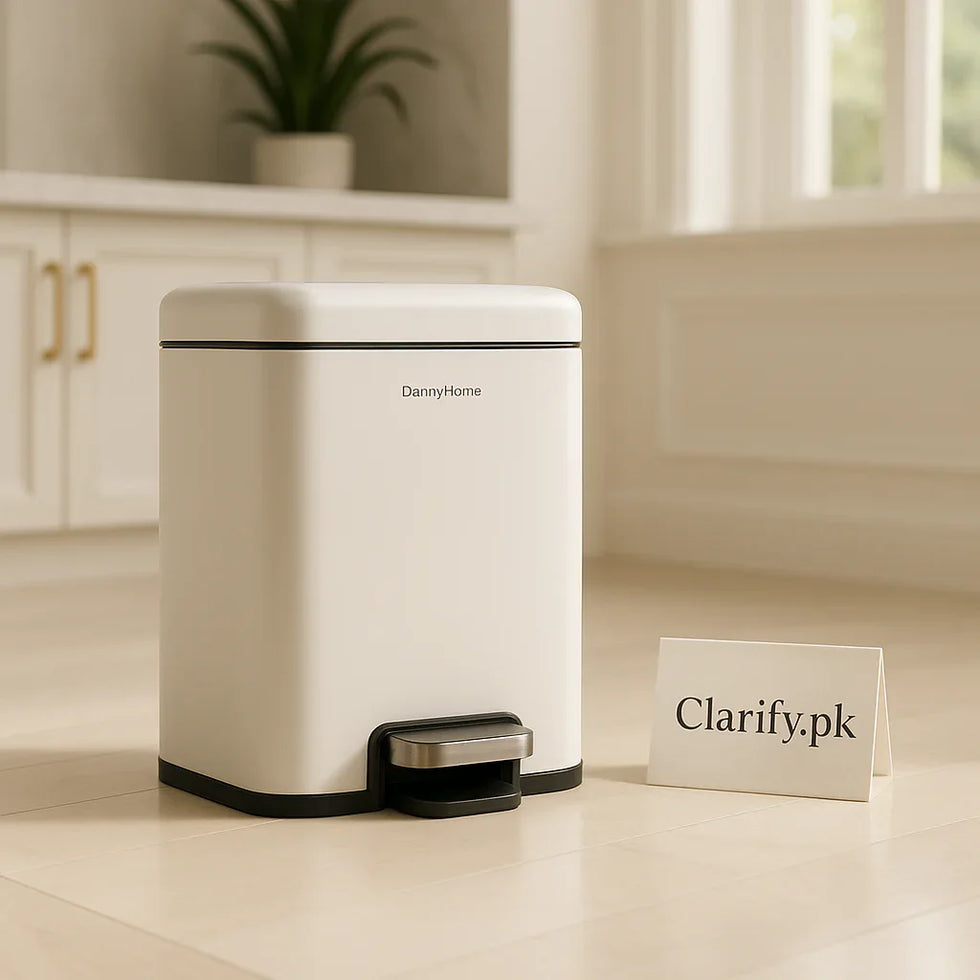 Pemium White Pedal Bin 6L - Compact Hands-Free Kitchen