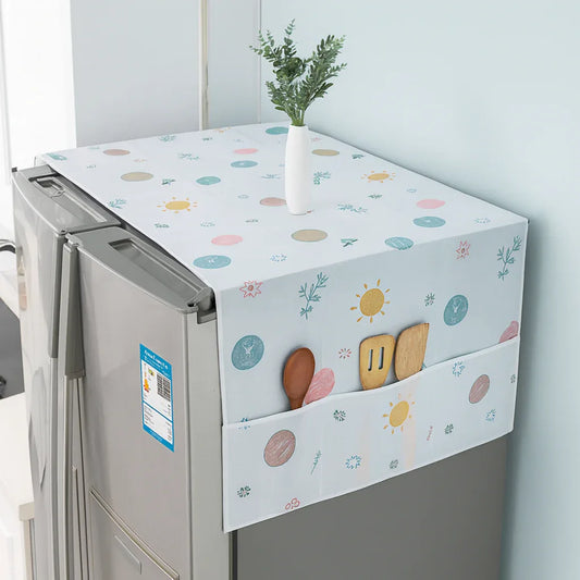 Fridge Cover – Dustproof Refrigerator Top Cover with Side Pockets - Clarify.pk