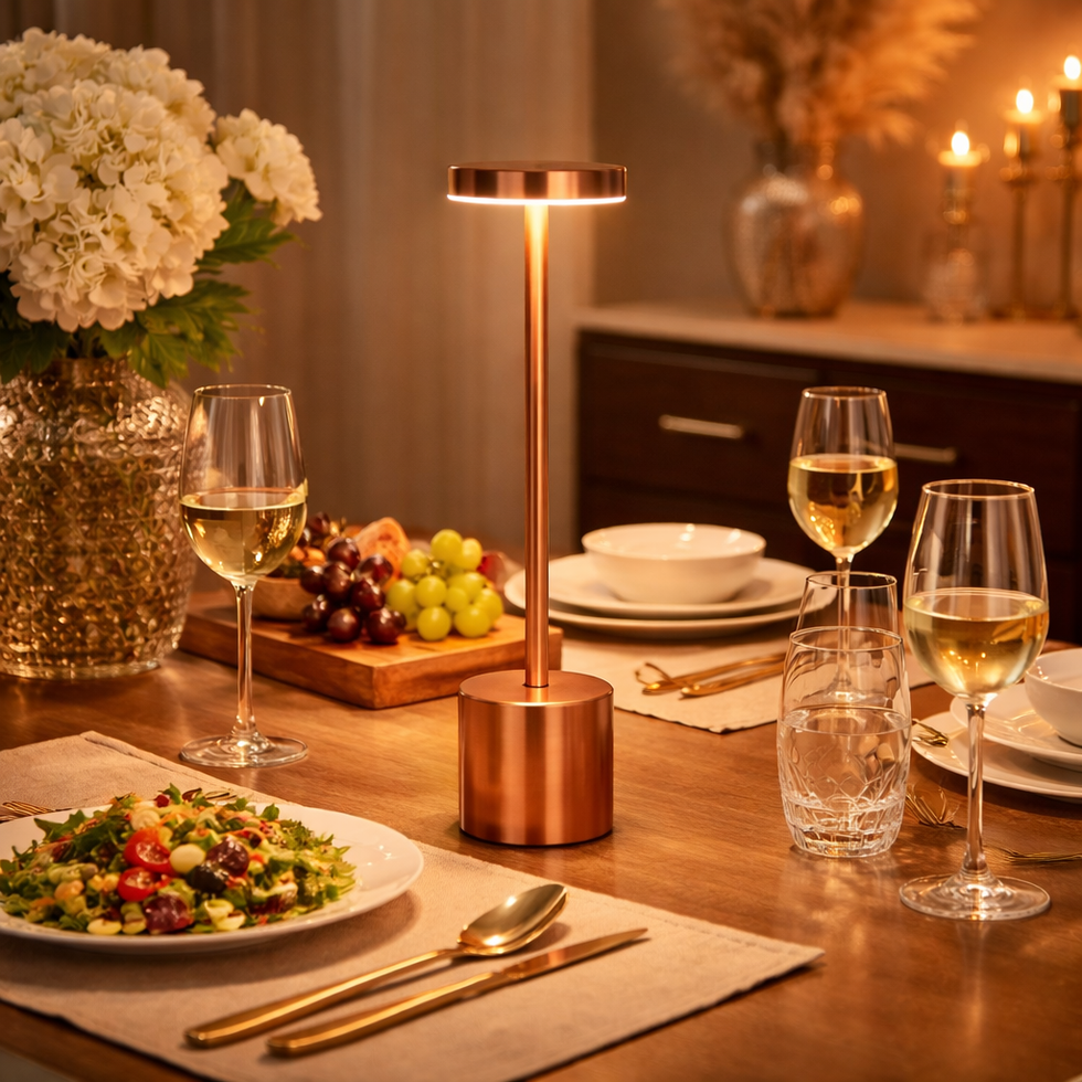 Rechargeable Alloy LED Table Lamp – 3-Color Touch Light Clarify.pk