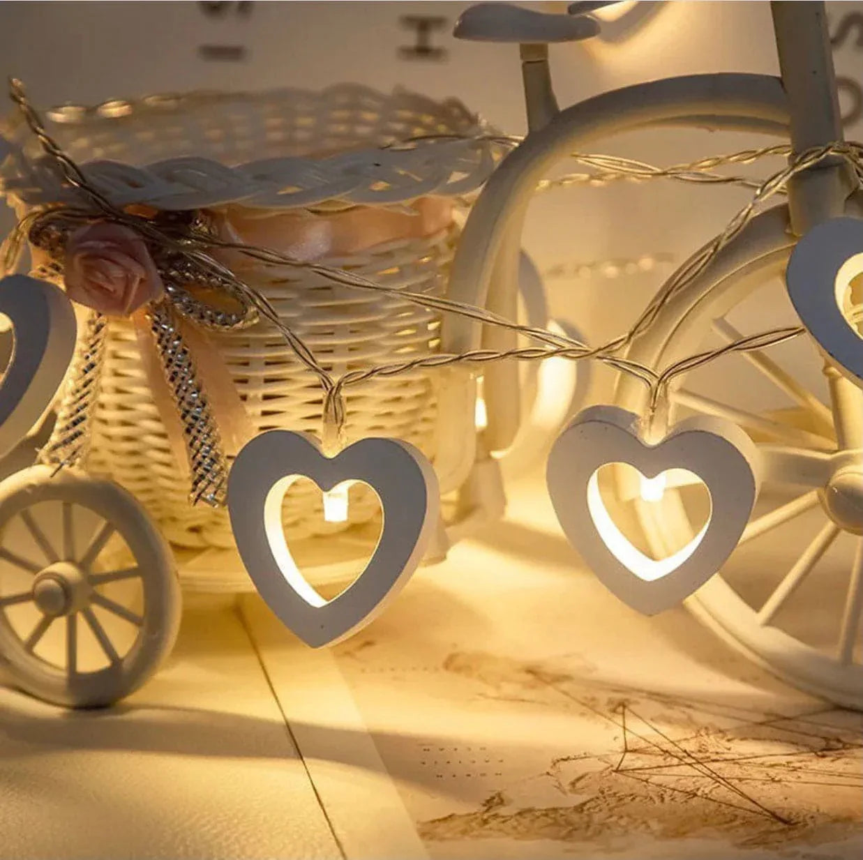 20 LED Heart Night Light String for Decor - Clarify.pk