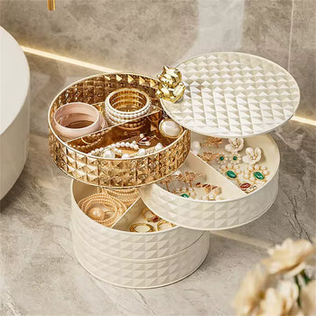 Desktop 4 Layer Rotating Jewelry Organizer - Clarify.pk