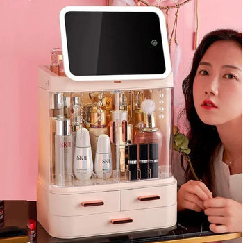 Desktop Cosmetic Storage Box Without Mirror - Clarify.pk