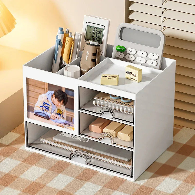 Desktop Drawer Storage Box with Multiple Compartments
