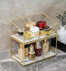 Desktop Makeup Organizer Rack - Gold Storage Box - Clarify.pk