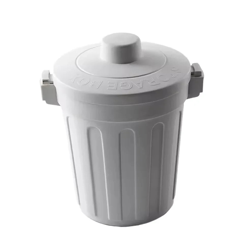 Desktop Mini Trash Can with Lid - Compact & Durable