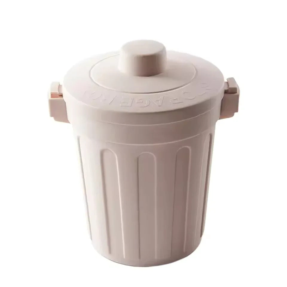 Desktop Mini Trash Can with Lid - Compact & Durable