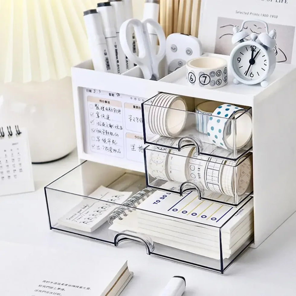 Desktop Organizer with Drawers for Storage - Clarify.pk