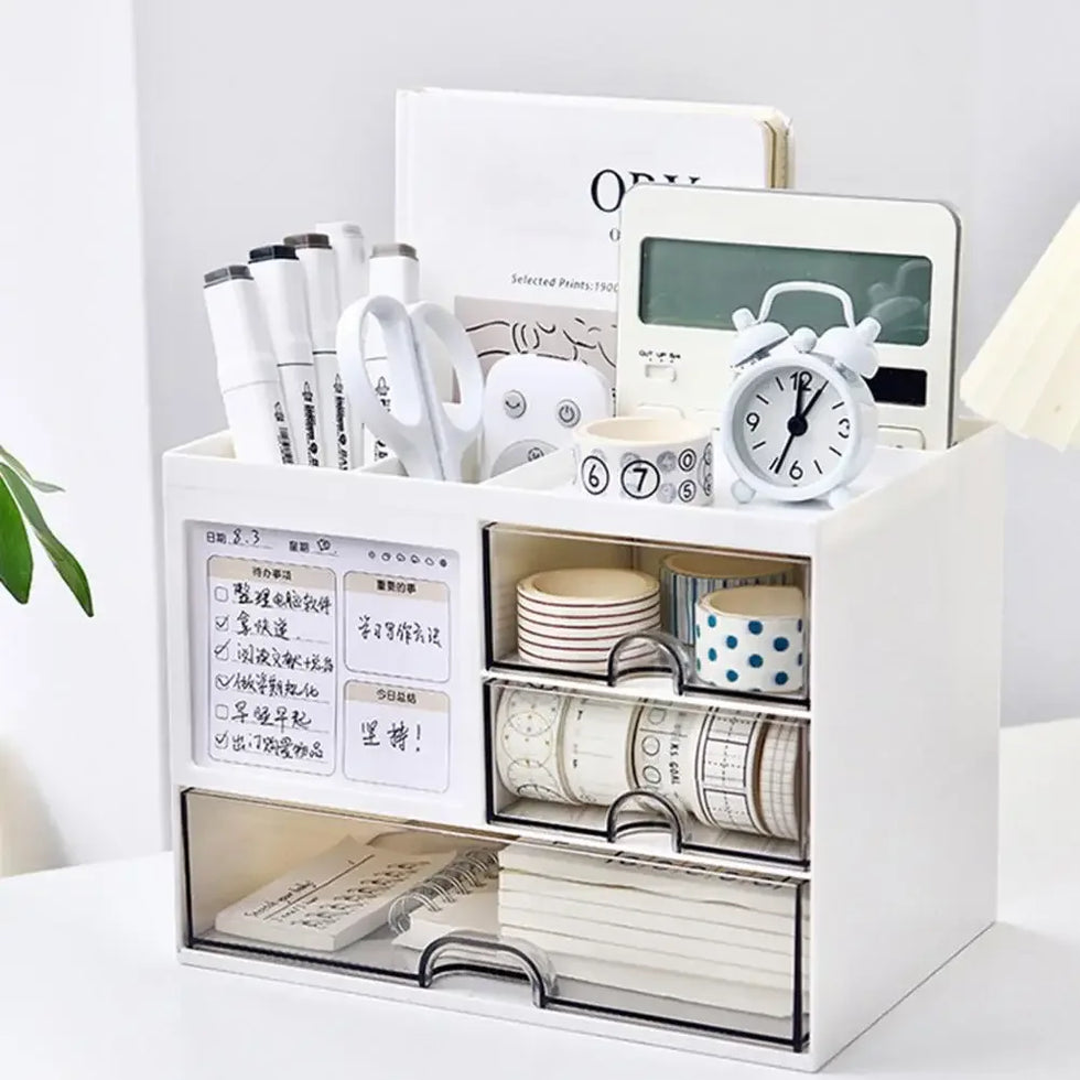 Desktop Organizer with Drawers for Storage